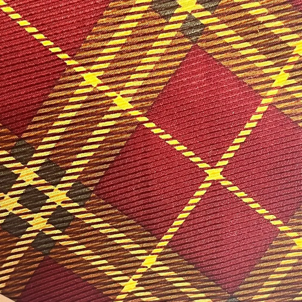 Vintage Joseph & Lyman All-Silk, Handmade Plaid Necktie - Brown Burgundy Tie